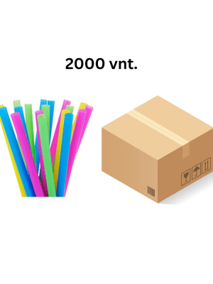 Plastic Bubble Tea Straws – Mixed Colors, 12 × 230 mm (2000 pcs/carton)